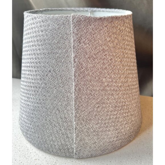 Hobnail Milk Glass & Wood Table Lamp With Textured Fabric Shade VTG Midcentury - Picture 11 of 12